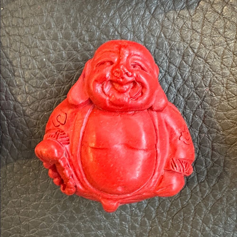 Rare Vintage Hand Carved Cinnabar Buddha Beads